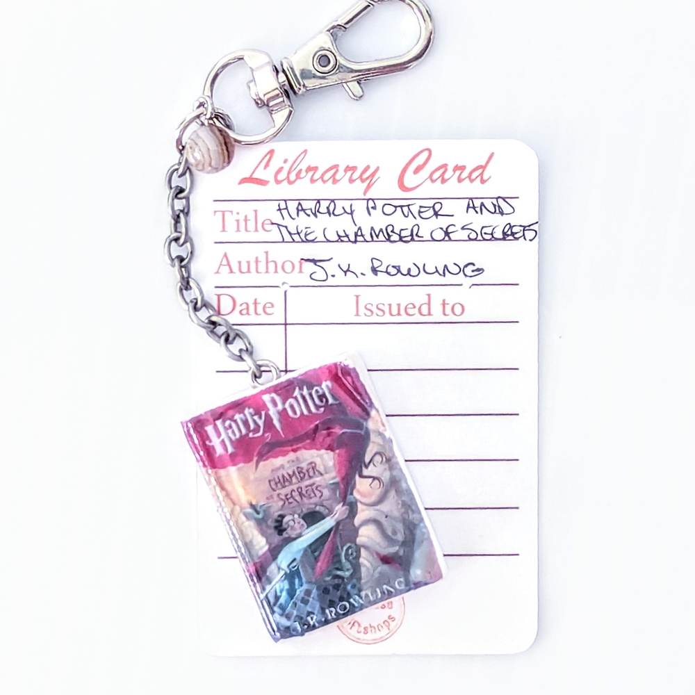 Harry Potter  And The Chamber Of Secrets Mini Book Keychain with Library Card